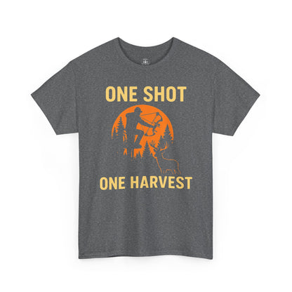 Hunting Tribute Tee, Outdoor Lifestyle Shirt, Gift for Hunters, Fall Harvest Apparel, One Shot One Harvest Design