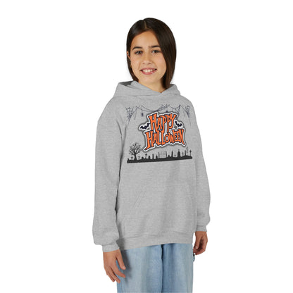 Halloween Youth Hoodie, Cozy Sweatshirt for Kids, Fun Fall Apparel, Spooky Season Hoodie, Trick or Treat Gift