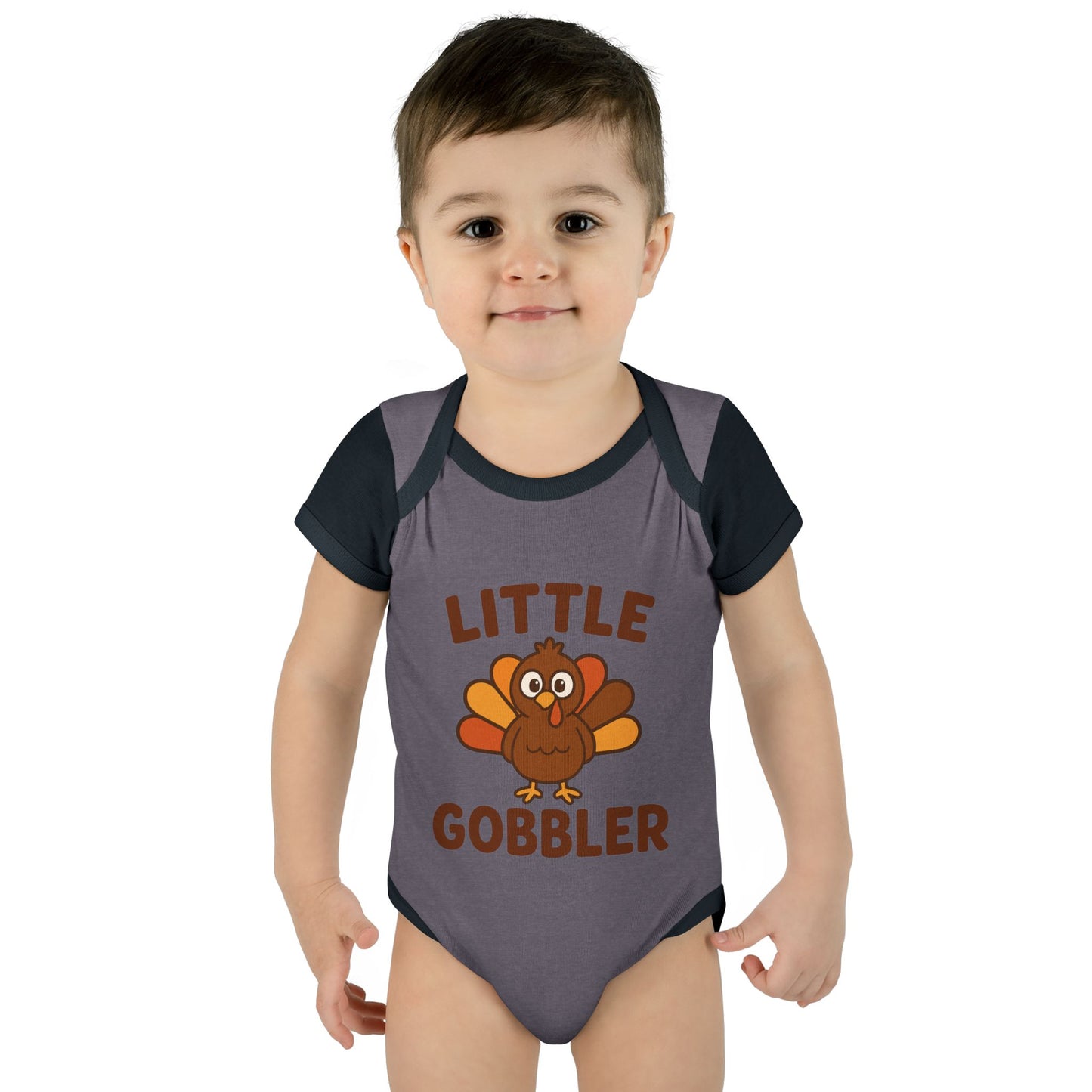 Little Gobbler Infant Unisex Onesie | Baby Clothes, Fall Fashion, Holiday Outfit, Cute Baby Gift, Turkey Onesie
