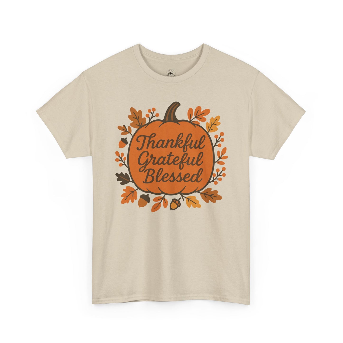 Thankful Grateful Blessed Unisex T-Shirt | Fall Shirt, Autumn Apparel, Thanksgiving Gift, Cozy Casual Wear