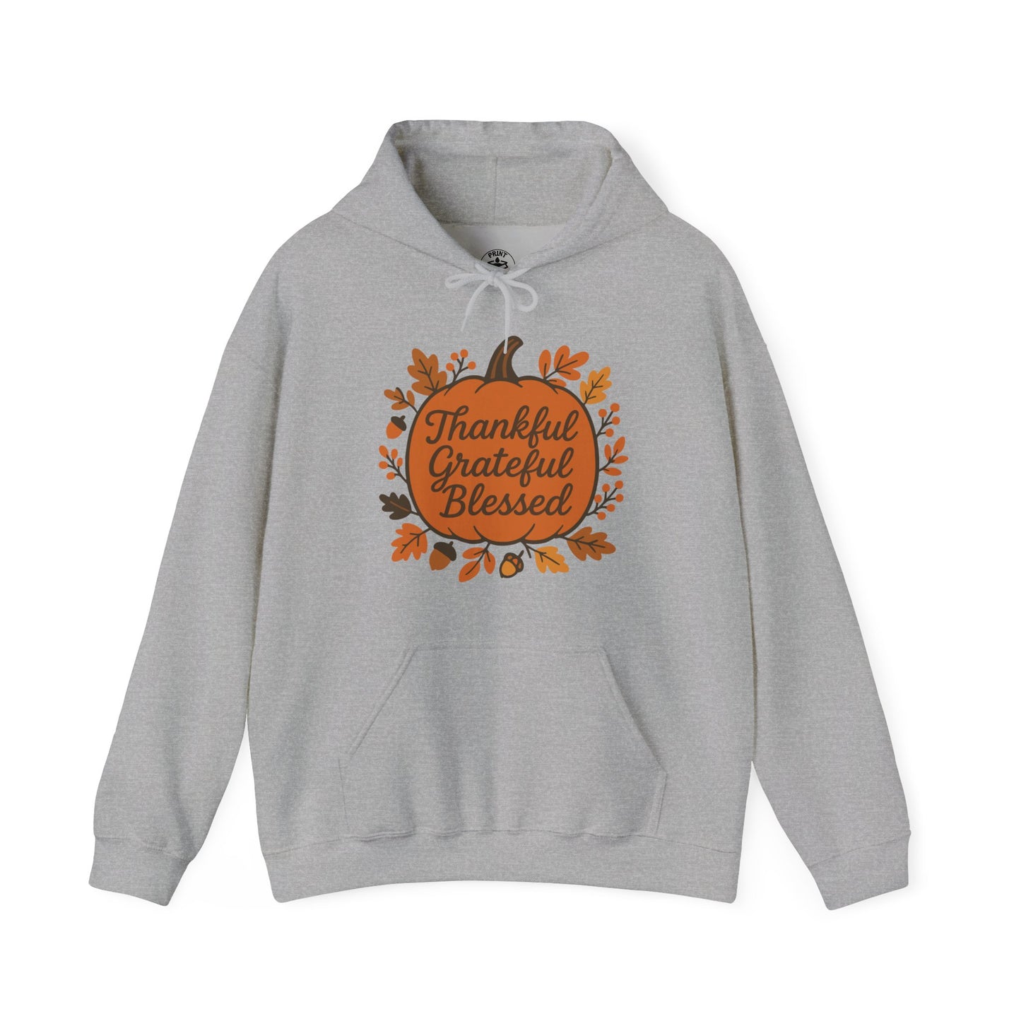 Thankful Grateful Blessed Unisex Hoodie | Cozy Fall Sweatshirt, Autumn Apparel, Thanksgiving Gift, Seasonal Comfort
