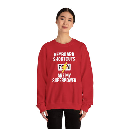 Keyboard Shortcuts Are My Superpower Sweatshirt | Unisex Crewneck for Tech Lovers, Perfect Office Gift, Funny Sweatshirt