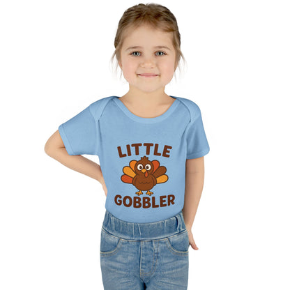 Little Gobbler Infant Unisex Onesie | Baby Clothes, Fall Fashion, Holiday Outfit, Cute Baby Gift, Turkey Onesie