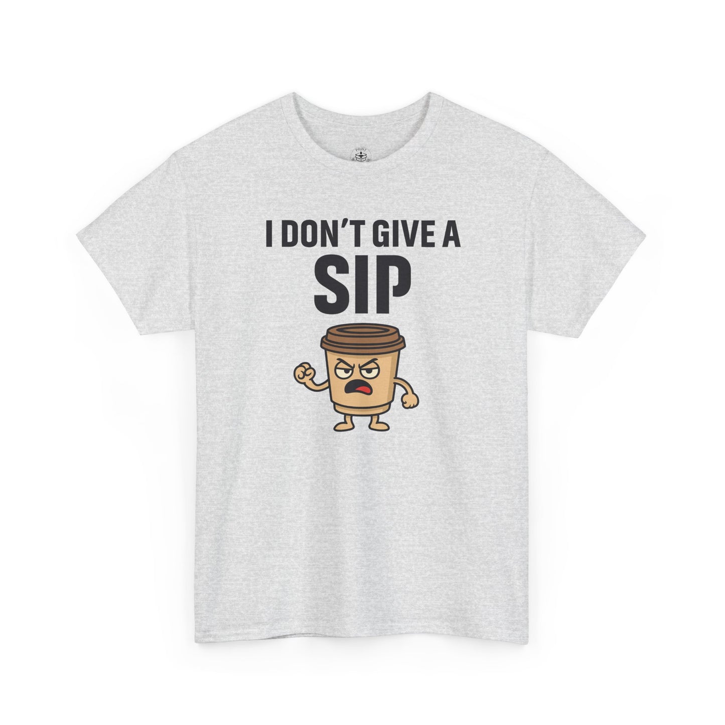 Coffee Cup Guy I Don't Give a Sip Unisex T-Shirt | Gift for Coffee Lovers, Humorous T-Shirt, Casual Office Wear