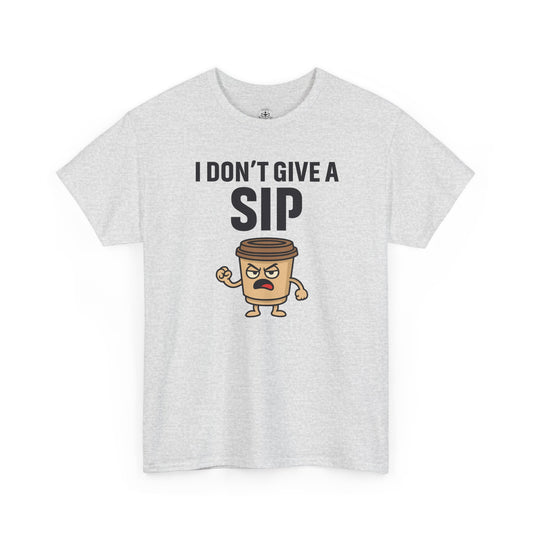 Coffee Cup Guy I Don't Give a Sip Unisex T-Shirt | Gift for Coffee Lovers, Humorous T-Shirt, Casual Office Wear