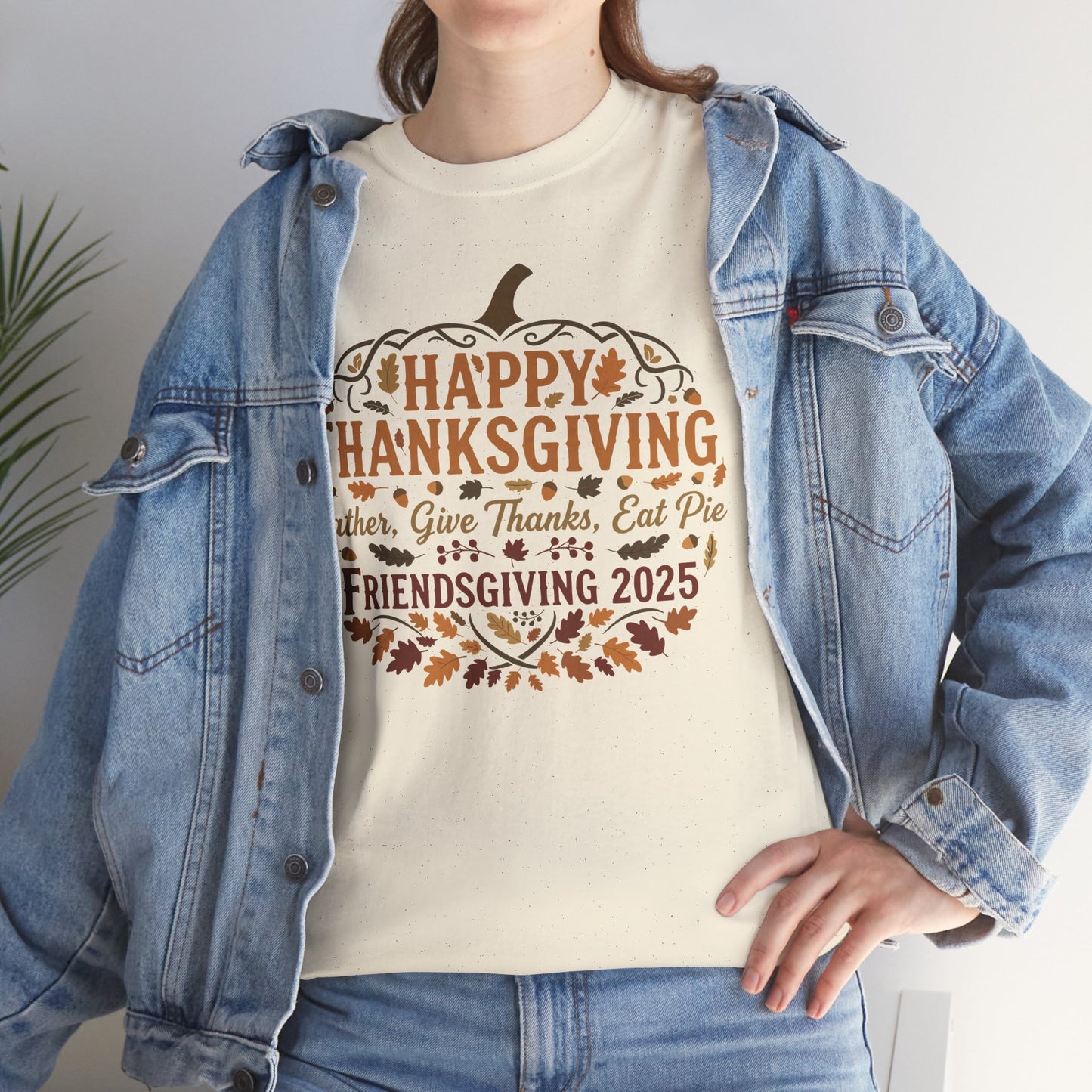Happy Thanksgiving Friendsgiving 2025 Unisex T-Shirt | Pumpkin Tee, Friendsgiving Celebration, Thanksgiving Gift Idea