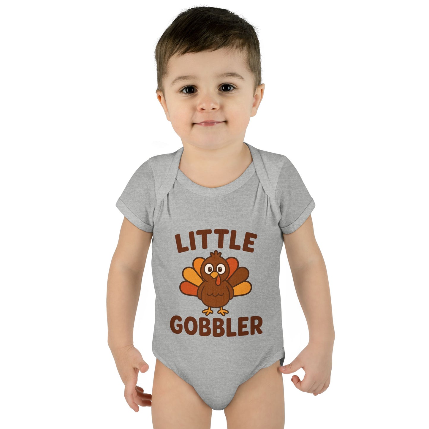 Little Gobbler Infant Unisex Onesie | Baby Clothes, Fall Fashion, Holiday Outfit, Cute Baby Gift, Turkey Onesie