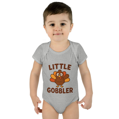 Little Gobbler Infant Unisex Onesie | Baby Clothes, Fall Fashion, Holiday Outfit, Cute Baby Gift, Turkey Onesie