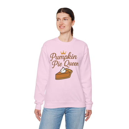 Pumpkin Pie Queen Crewneck Sweatshirt, Cozy Fall Sweatshirt, Thanksgiving Apparel, Funny Sweatshirt for Women, Gift for Baking Lovers