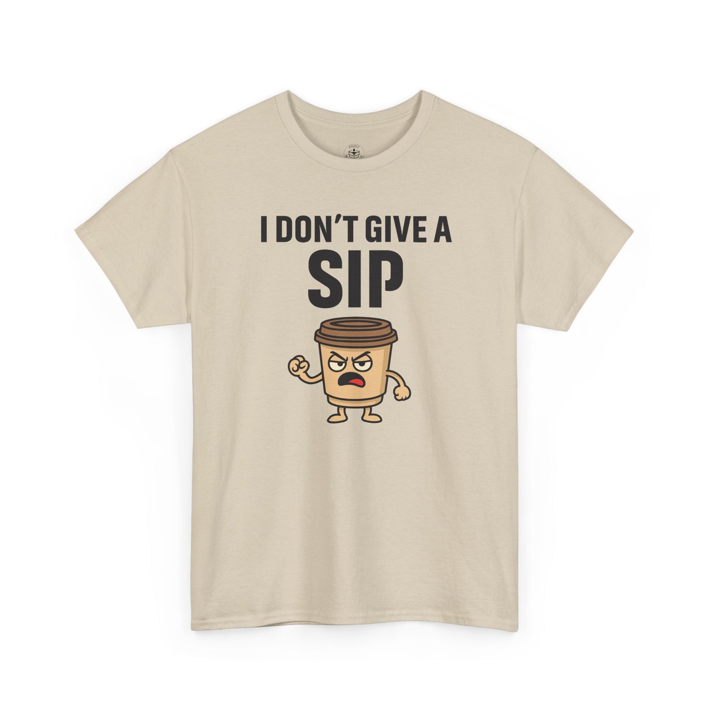 Coffee Cup Guy I Don't Give a Sip Unisex T-Shirt | Gift for Coffee Lovers, Humorous T-Shirt, Casual Office Wear