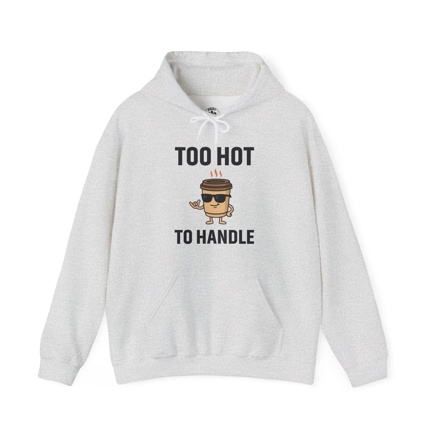 Coffee Cup Guy Too Hot To Handle Unisex Hoodie | Funny Gift, Cozy Graphic Hoodie, Casual Wear, Office Apparel