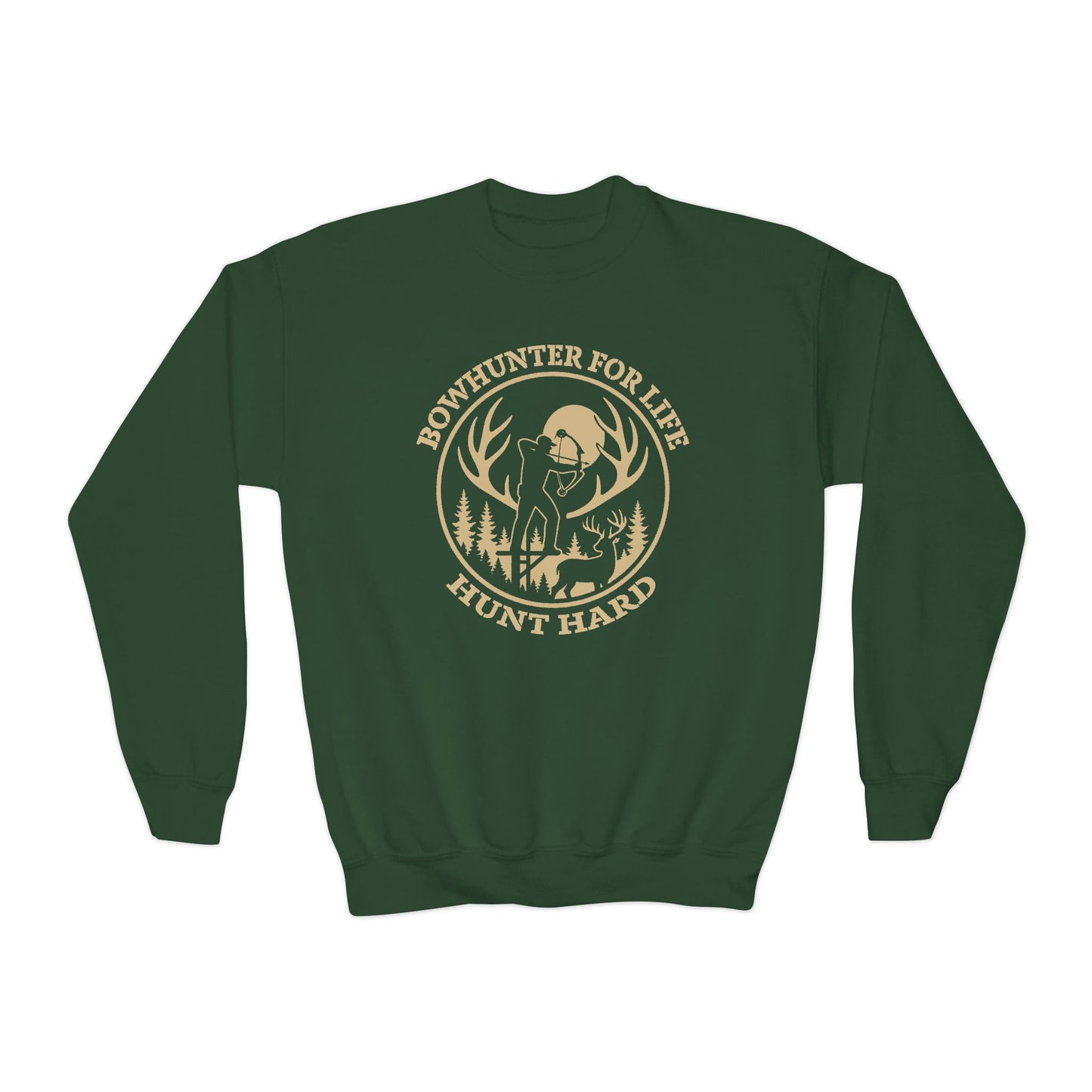 Bowhunter for Life Youth Crewneck Sweatshirt, Cozy Sweatshirt for Young Hunters, Perfect Gift for Kids, Outdoor Adventure Apparel