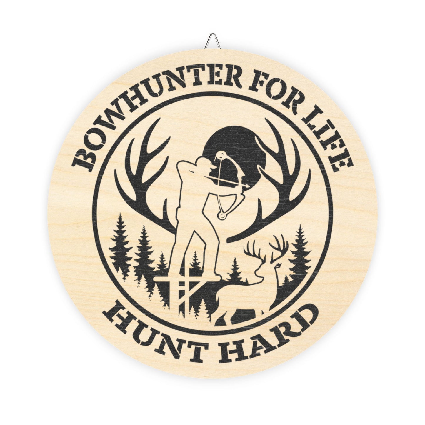 Rustic Bowhunter for Life Wood Sign | Home Decor for Hunters, Gifts for Outdoorsmen, Cabin Wall Art, Man Cave Decor