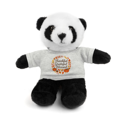 Stuffed Animals with Thankful, Grateful, Blessed Custom Printed Tee