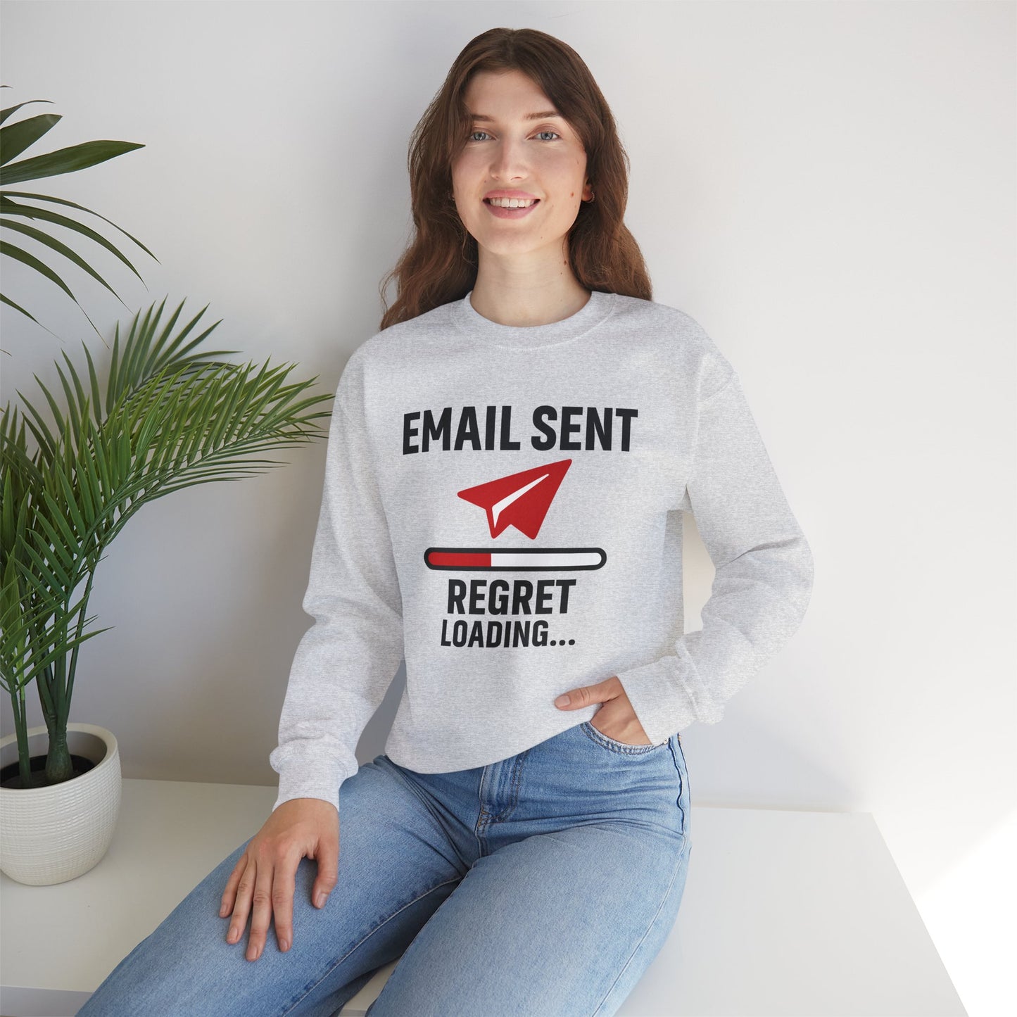 Email Sent Regret Loading Unisex Sweatshirt | Crewneck, Funny Gift for Email Lovers, Casual Style, Perfect for Office Wear or Gift