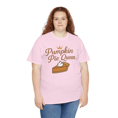Pumpkin Pie Queen Tee, Funny T-Shirt, Thanksgiving Gift, Fall Apparel, Sweet Treat Lover Shirt, Unisex Cotton Tee