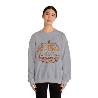 Thanksgiving Crewneck Sweatshirt, Cozy Fall Apparel, Friendsgiving Gift, Pumpkin Design, Unisex Sweater, Autumn Fashion