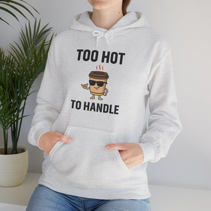 Coffee Cup Guy Too Hot To Handle Unisex Hoodie | Funny Gift, Cozy Graphic Hoodie, Casual Wear, Office Apparel