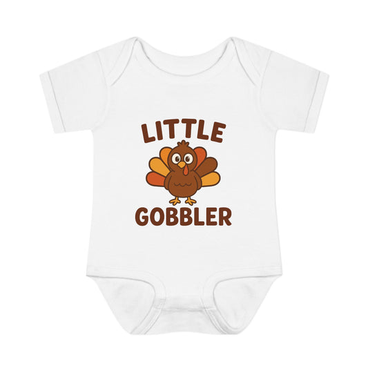 Little Gobbler Infant Unisex Onesie | Baby Clothes, Fall Fashion, Holiday Outfit, Cute Baby Gift, Turkey Onesie