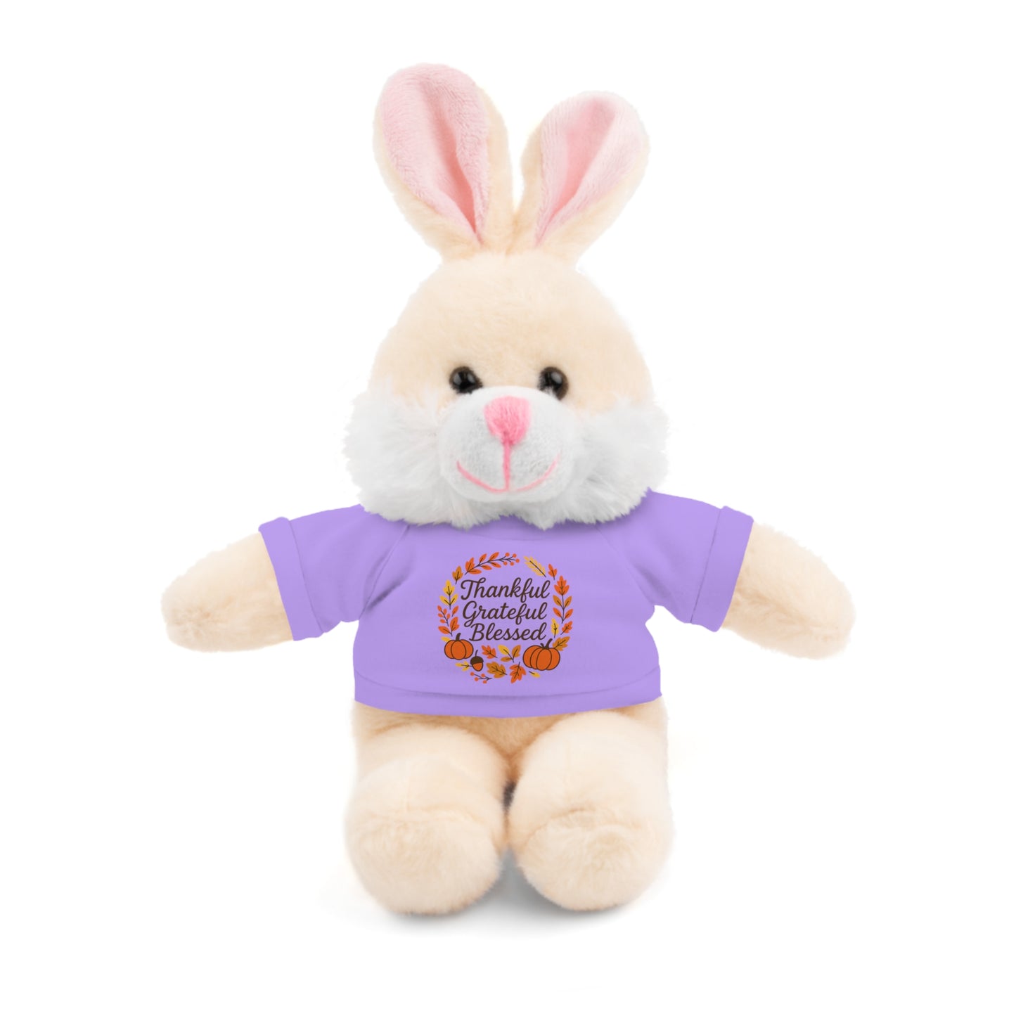Stuffed Animals with Thankful, Grateful, Blessed Custom Printed Tee