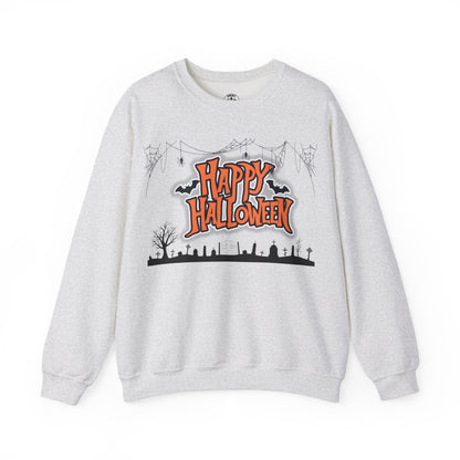 Happy Halloween Unisex Crewneck Sweatshirt, Fall Fashion, Halloween Attire, Cozy Sweatshirt, Spooky Season Apparel