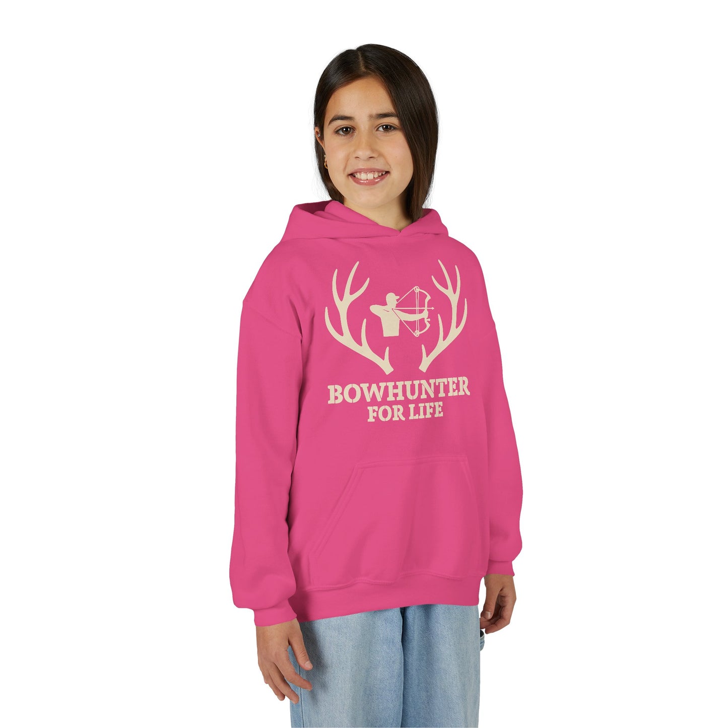 Bowhunter For Life Youth Unisex Hoodie | Perfect for Young Archers, Great for Gift Giving, Outdoor Adventures, Hunting Trips
