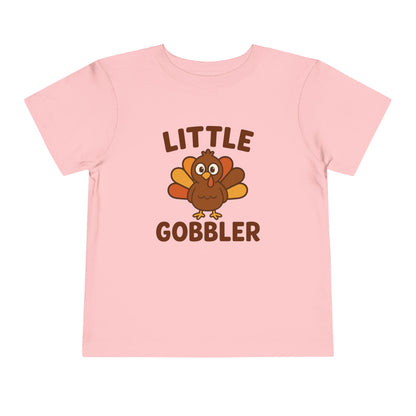 Little Gobbler Toddler Unisex T-Shirt | Thanksgiving Tee, Cute Turkey T-Shirt for Kids, Fall Family Celebration Wear