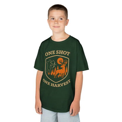 One Shot One Harvest Youth Unisex T-Shirt | Outdoor Adventure Shirt, Gifts for Young Hunters, Nature Lover Apparel