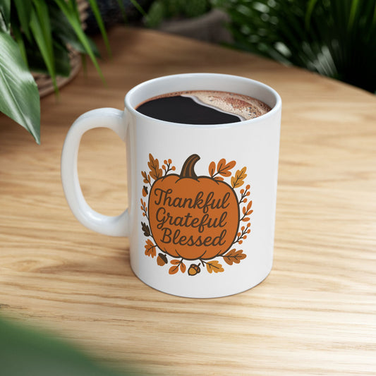Autumn Leaves Ceramic Coffee Mug, Cozy Gift, Fall Decor, Seasonal Drinkware, Thanksgiving, Harvest Time