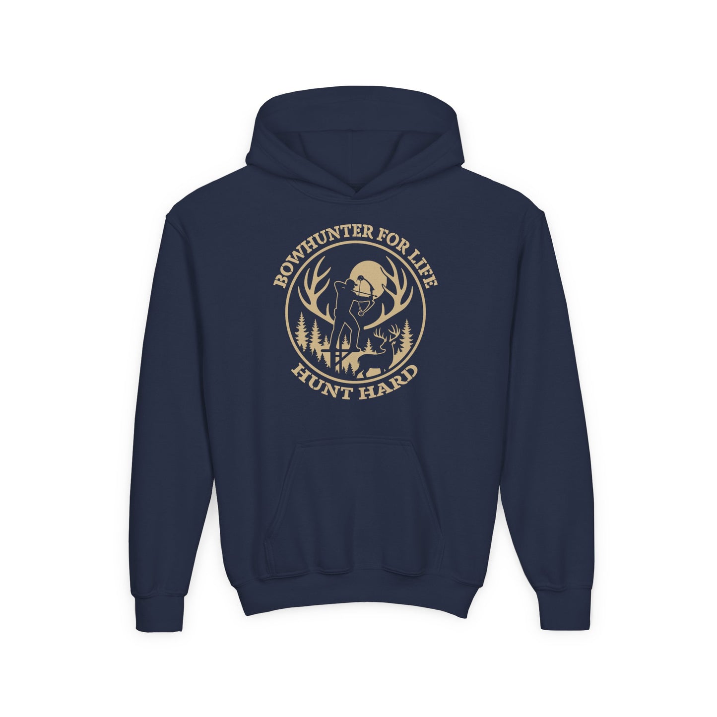 Bowhunter For Life Youth Unisex Hoodie | Perfect for Young Hunters, Outdoor Adventures, Gifts for Boys or Girls, Hunting Apparel