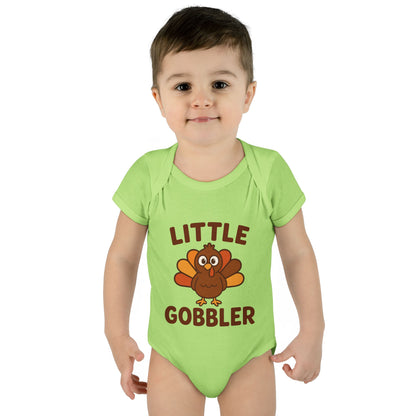 Little Gobbler Infant Unisex Onesie | Baby Clothes, Fall Fashion, Holiday Outfit, Cute Baby Gift, Turkey Onesie