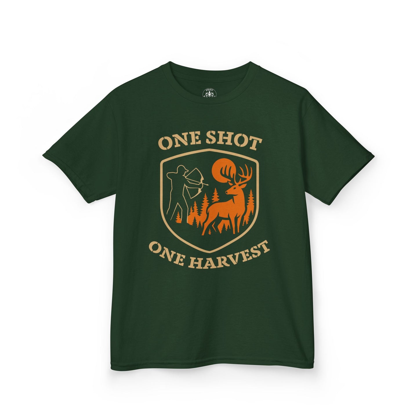 One Shot One Harvest Youth Unisex T-Shirt | Outdoor Adventure Shirt, Gifts for Young Hunters, Nature Lover Apparel