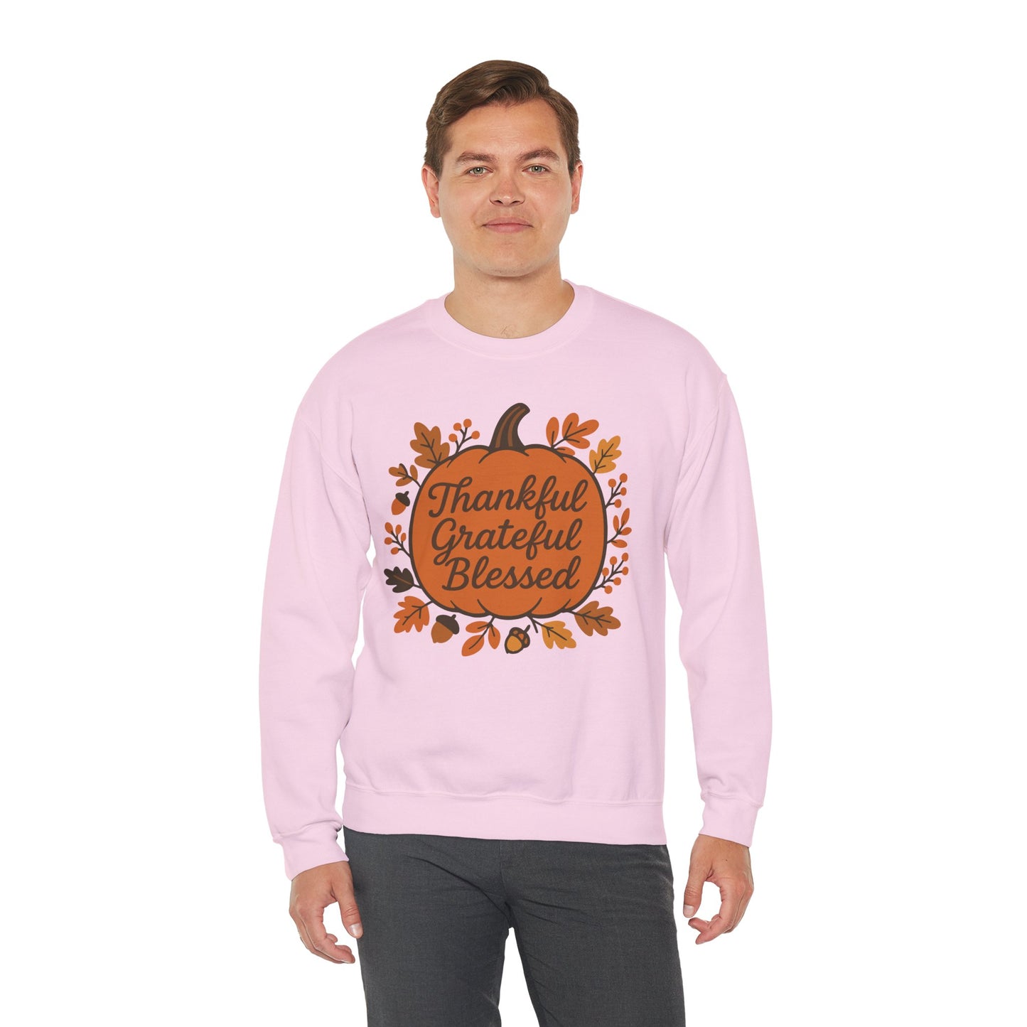 Thankful Grateful Blessed Sweatshirt | Cozy Fall Crewneck, Autumn Style, Thanksgiving Gift, Unisex Casual Wear