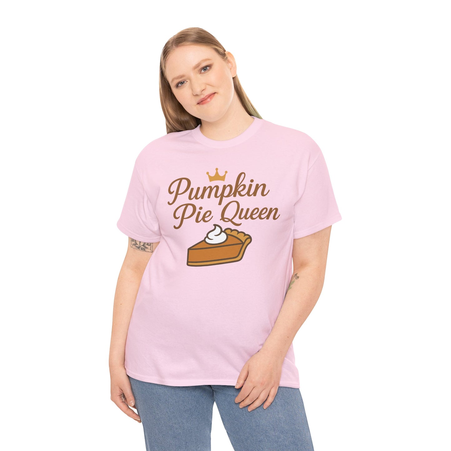 Pumpkin Pie Queen Tee, Funny T-Shirt, Thanksgiving Gift, Fall Apparel, Sweet Treat Lover Shirt, Unisex Cotton Tee