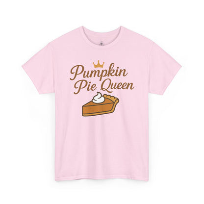 Pumpkin Pie Queen Tee, Funny T-Shirt, Thanksgiving Gift, Fall Apparel, Sweet Treat Lover Shirt, Unisex Cotton Tee