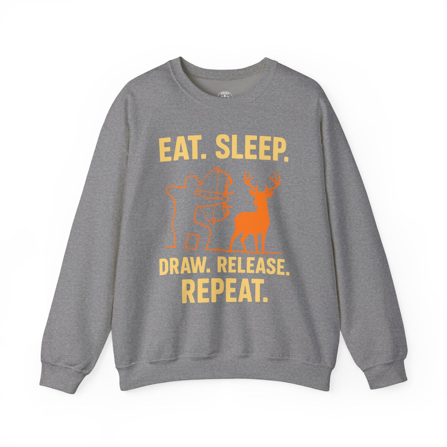 Eat Sleep Draw Release Repeat Unisex Sweatshirt | Perfect Gift for Hunters, Outdoor Enthusiasts, Archery Lovers, Casual Comfort