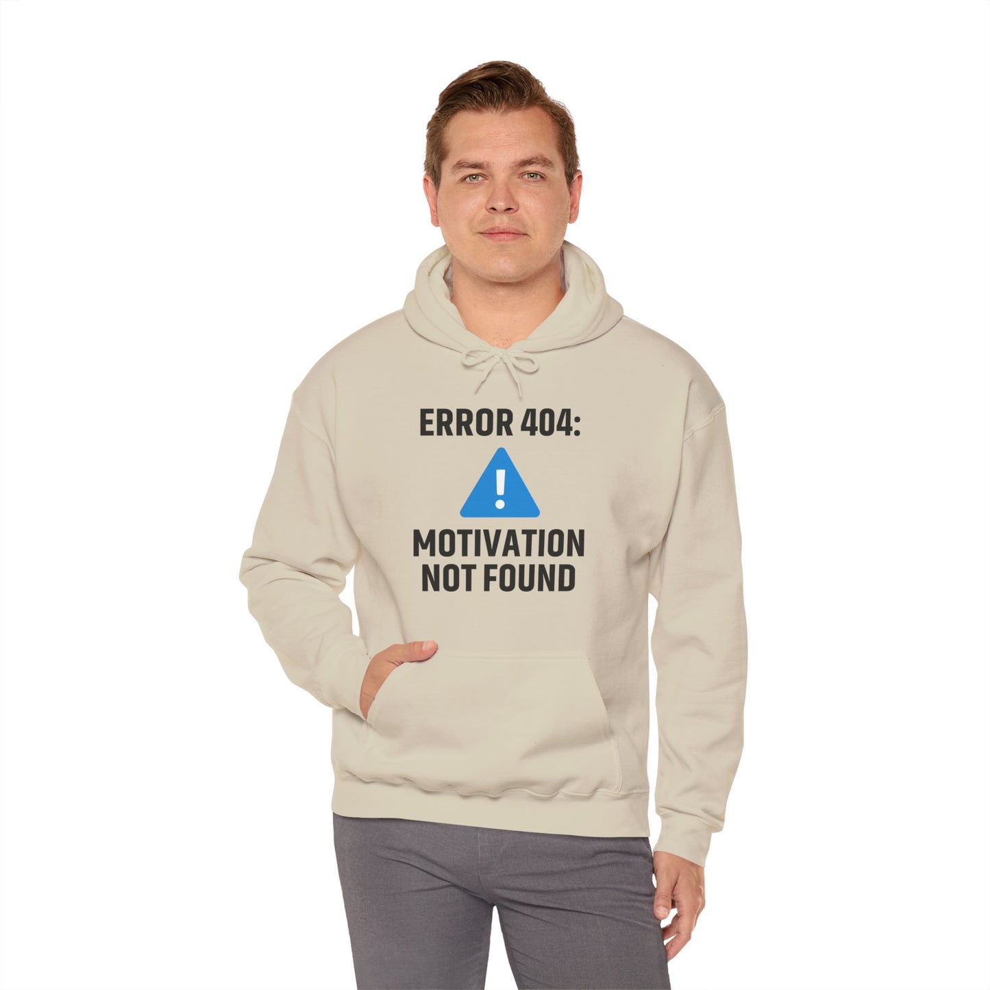 Error 404 Motivation Not Found Unisex Hoodie | Funny Gift, Casual Wear, Unisex Sweatshirt, Cozy Layer, Office Gift