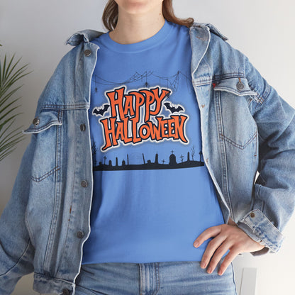 Halloween Unisex Heavy Cotton Tee, Spooky Tee, Halloween Costume, Unisex T-Shirt, Trick or Treat Shirt, Fall Apparel