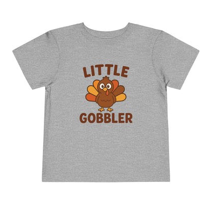 Little Gobbler Toddler Unisex T-Shirt | Thanksgiving Tee, Cute Turkey T-Shirt for Kids, Fall Family Celebration Wear