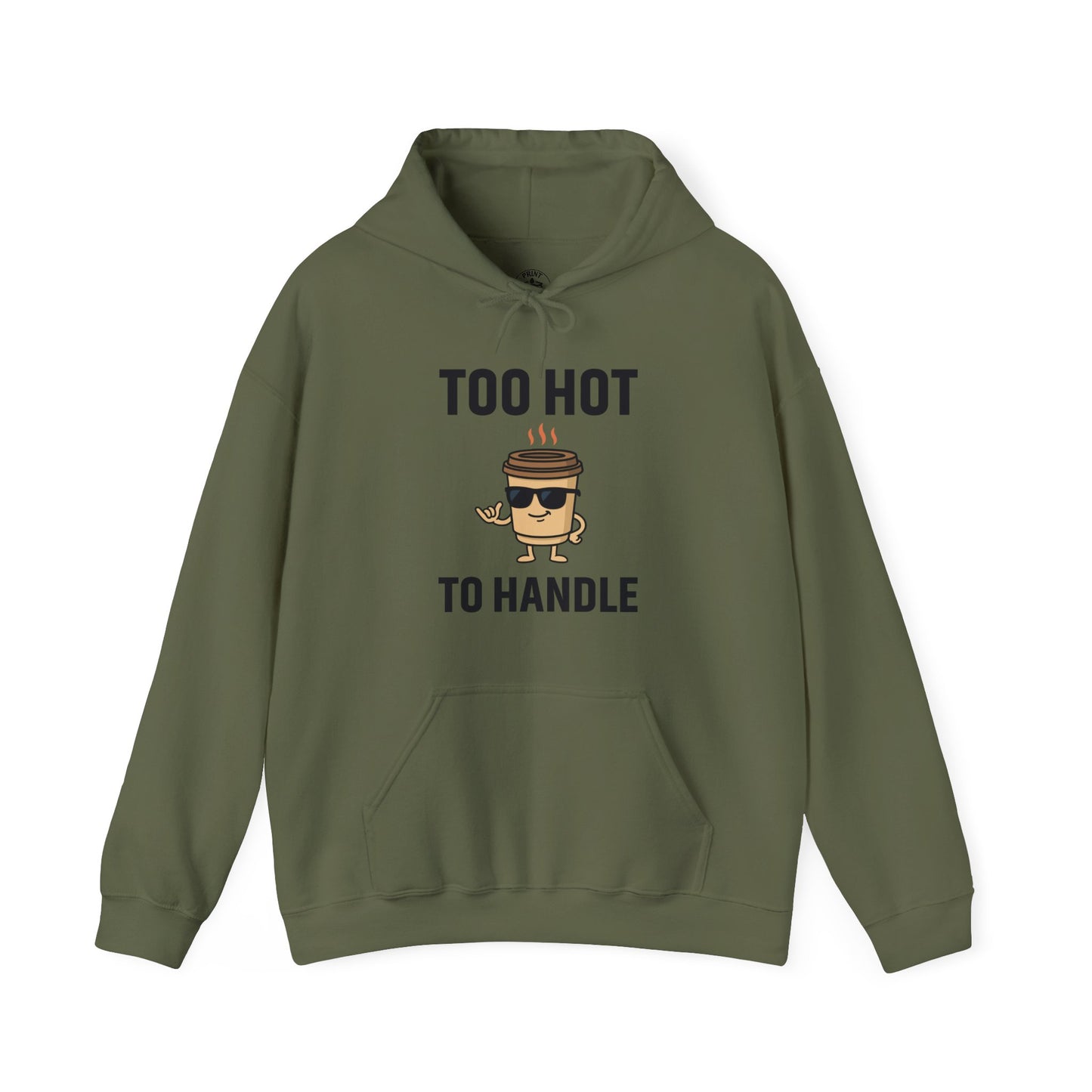 Coffee Cup Guy Too Hot To Handle Unisex Hoodie | Funny Gift, Cozy Graphic Hoodie, Casual Wear, Office Apparel