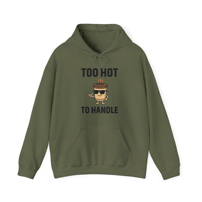 Coffee Cup Guy Too Hot To Handle Unisex Hoodie | Funny Gift, Cozy Graphic Hoodie, Casual Wear, Office Apparel
