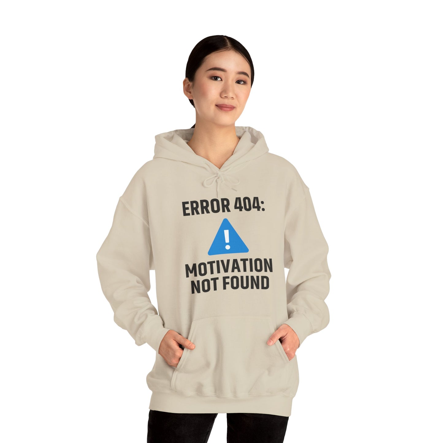 Error 404 Motivation Not Found Unisex Hoodie | Funny Gift, Casual Wear, Unisex Sweatshirt, Cozy Layer, Office Gift