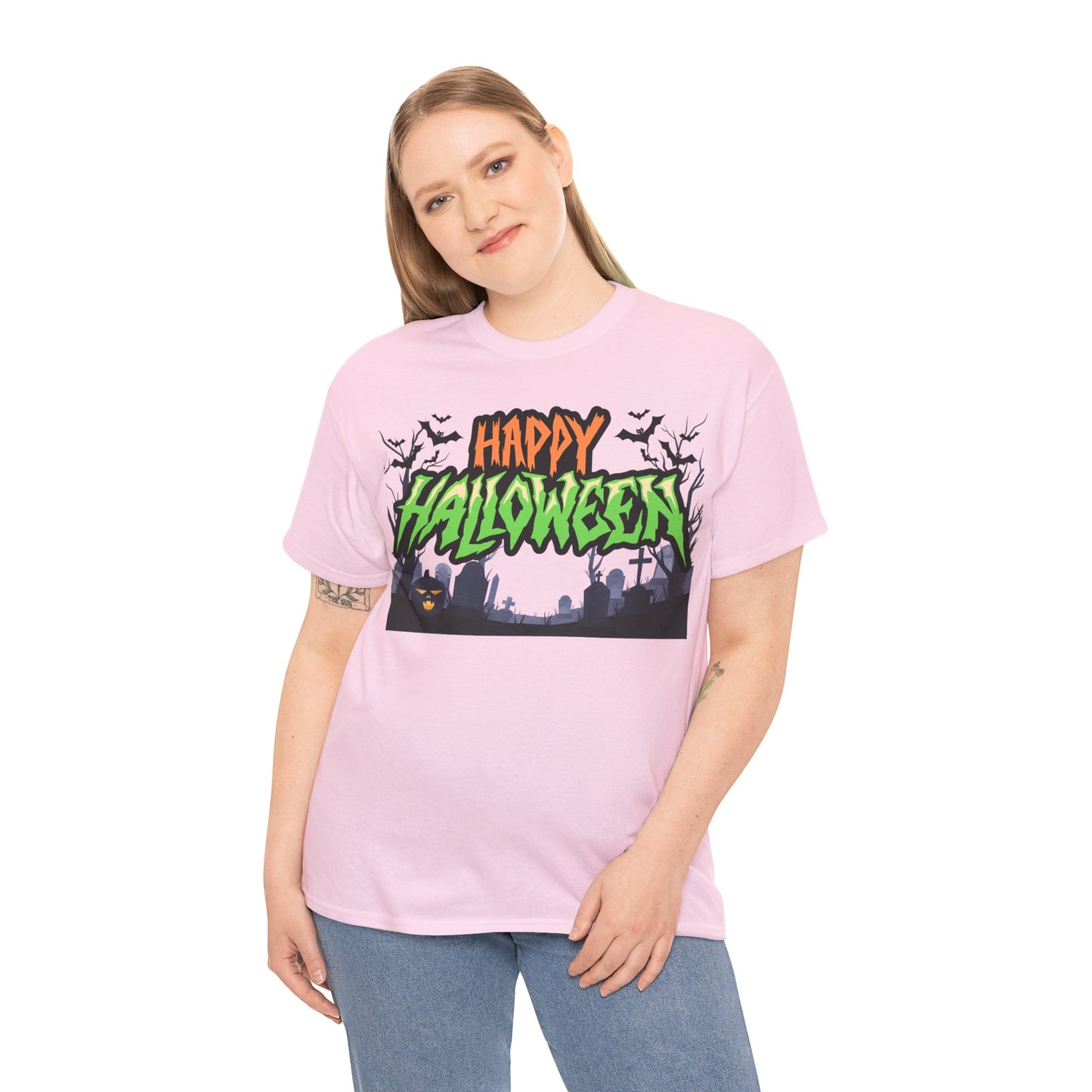 Halloween Graphic Tee, Unisex Heavy Cotton Shirt, Spooky Holiday Apparel, [...]