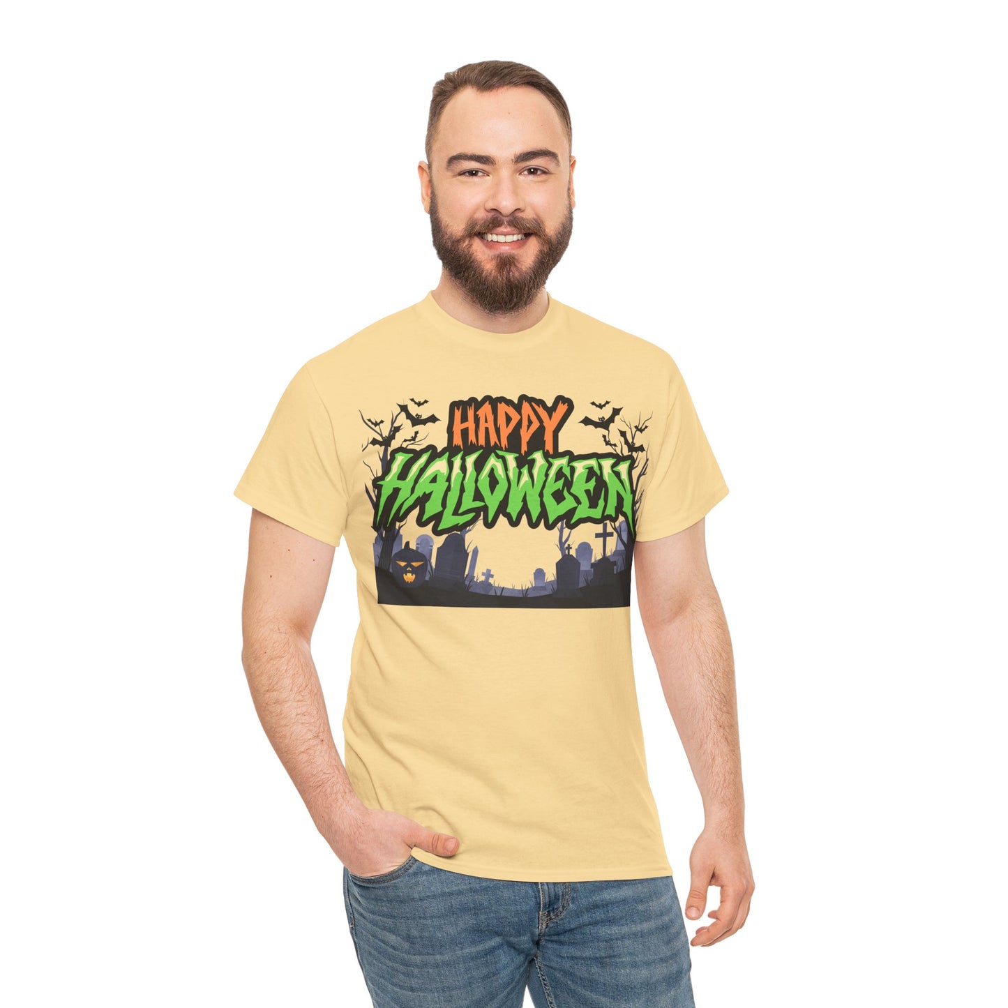 Halloween Graphic Tee, Unisex Heavy Cotton Shirt, Spooky Holiday Apparel, [...]