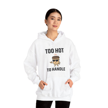 Coffee Cup Guy Too Hot To Handle Unisex Hoodie | Funny Gift, Cozy Graphic Hoodie, Casual Wear, Office Apparel
