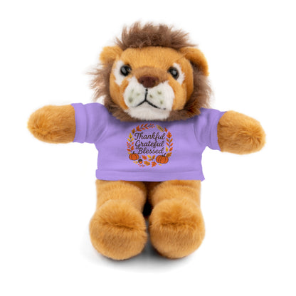 Stuffed Animals with Thankful, Grateful, Blessed Custom Printed Tee