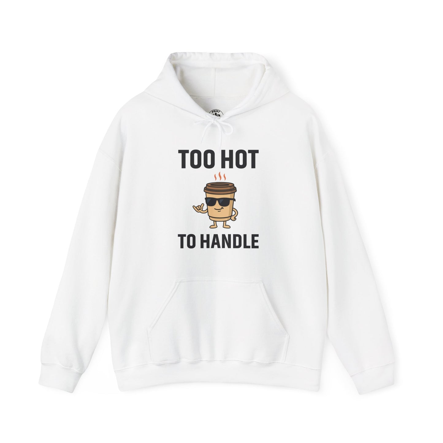 Coffee Cup Guy Too Hot To Handle Unisex Hoodie | Funny Gift, Cozy Graphic Hoodie, Casual Wear, Office Apparel