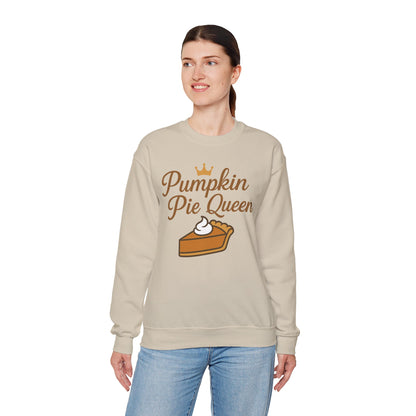 Pumpkin Pie Queen Crewneck Sweatshirt, Cozy Fall Sweatshirt, Thanksgiving Apparel, Funny Sweatshirt for Women, Gift for Baking Lovers