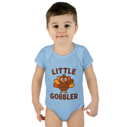 Little Gobbler Infant Unisex Onesie | Baby Clothes, Fall Fashion, Holiday Outfit, Cute Baby Gift, Turkey Onesie