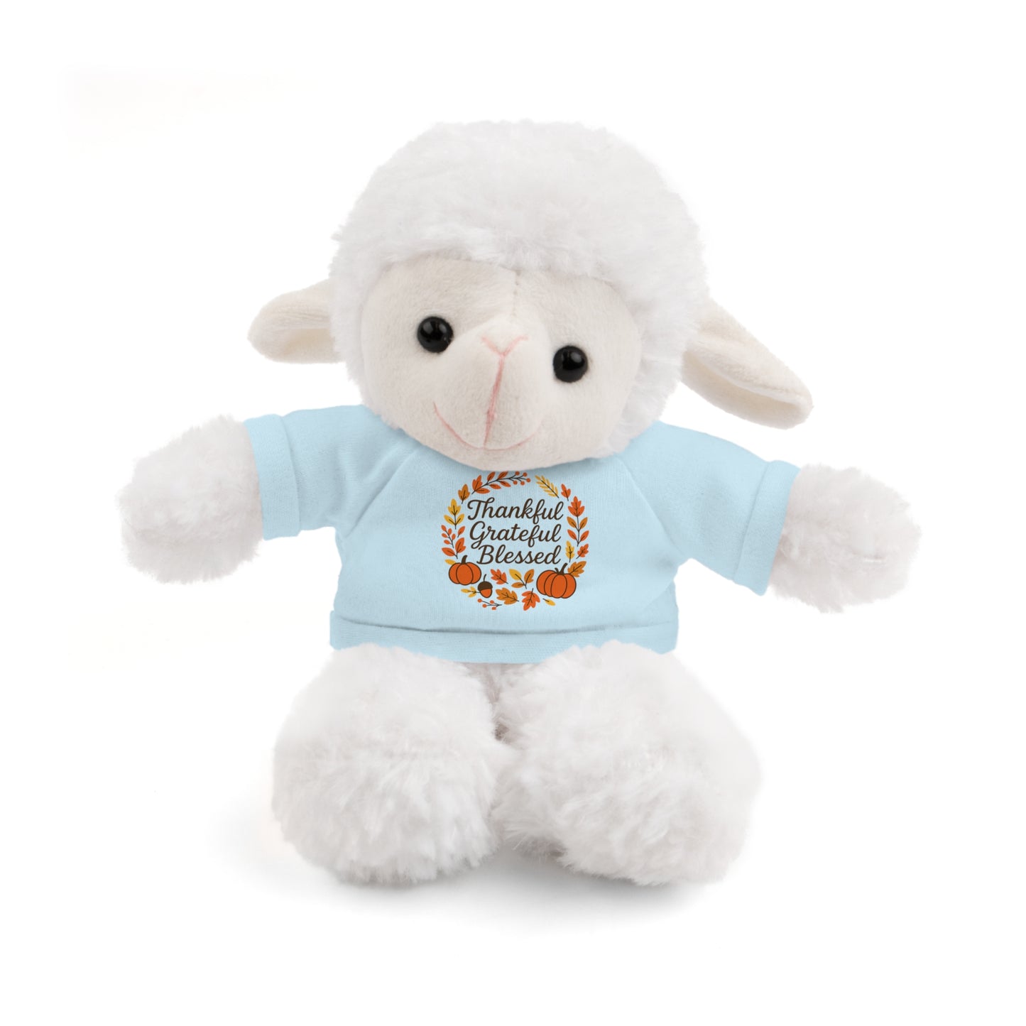 Stuffed Animals with Thankful, Grateful, Blessed Custom Printed Tee